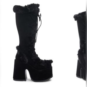 Women's Camel-311 Demonia Platform Boots